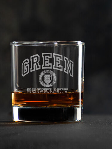 University Clear Rocks Glass - Engraved (single)