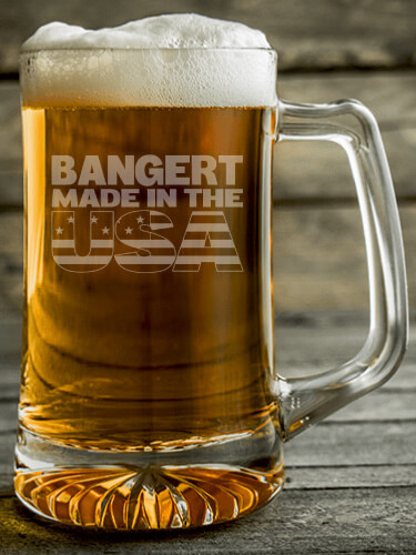 USA Family Clear Beer Mug - Engraved