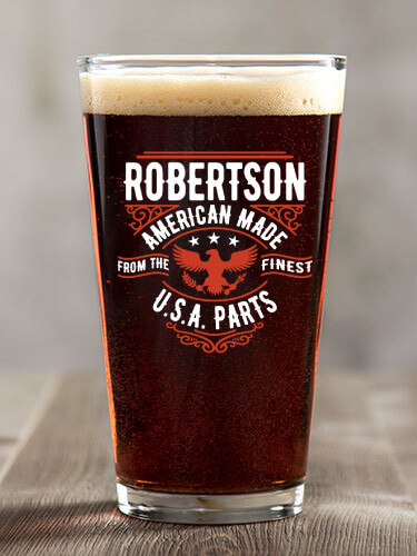 U.S.A. Parts Clear Pint Glass - Color Printed (single)