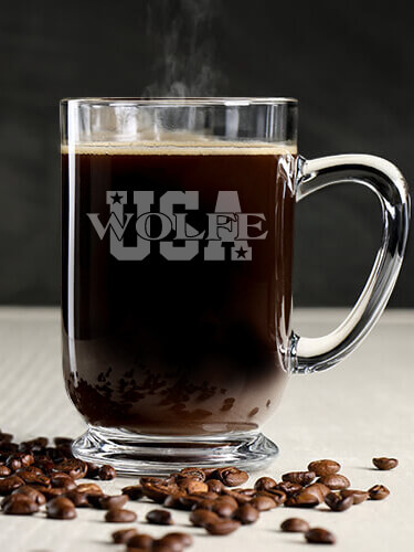 USA Clear Coffee Mug - Engraved (single)