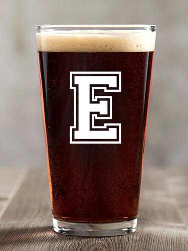 Varsity Letter Clear Pint Glass - Color Printed (single)