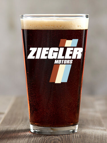 Clear Vintage Motors Personalized pint-glass-color 