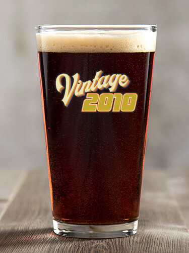 Vintage Clear Pint Glass - Color Printed (single)