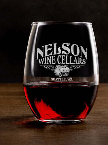 Wine Cellars Clear Stemless Wine Glass - Engraved (single)