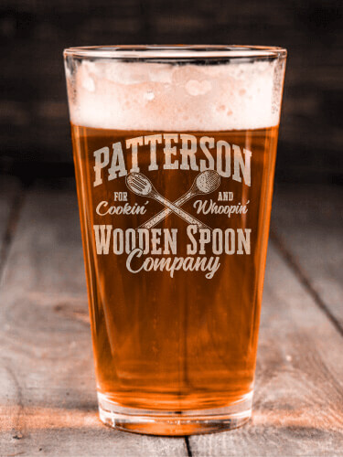 Wooden Spoon Company Clear Pint Glass - Engraved (single)