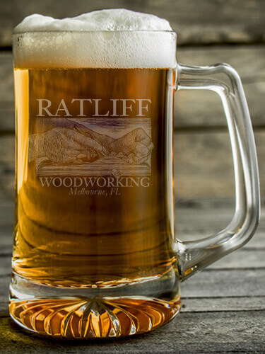 Woodworking Clear Beer Mug - Engraved