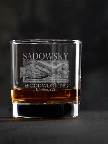 Woodworking Clear Rocks Glass - Engraved (single)