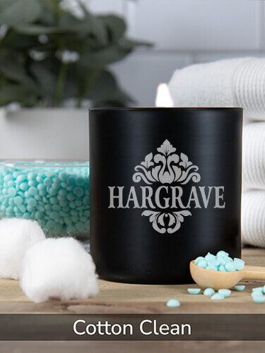 Classic Filigree Cotton Clean/Natural 11oz. Engraved Scented Candle