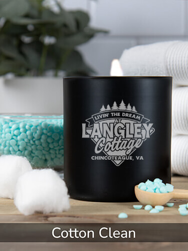 Livin' The Dream Cottage Cotton Clean/Natural 11oz. Engraved Scented Candle