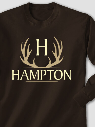 Antler Monogram Dark Chocolate Adult Long Sleeve