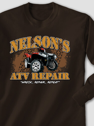 ATV Repair Dark Chocolate Adult Long Sleeve