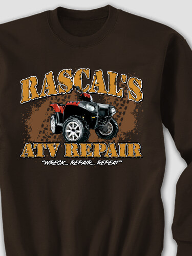 ATV Repair Dark Chocolate Adult Sweatshirt