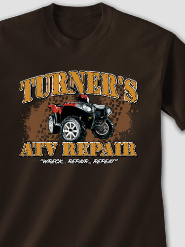 ATV Repair Dark Chocolate Adult T-Shirt