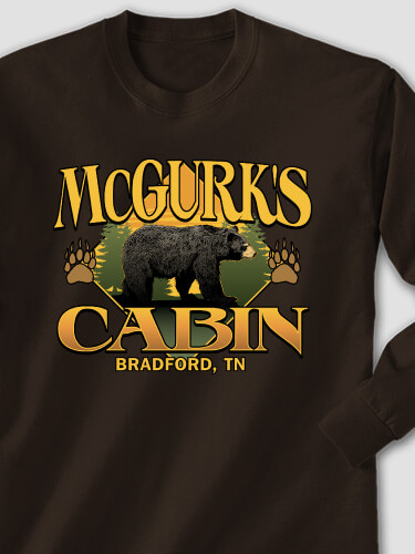 Bear Cabin Dark Chocolate Adult Long Sleeve