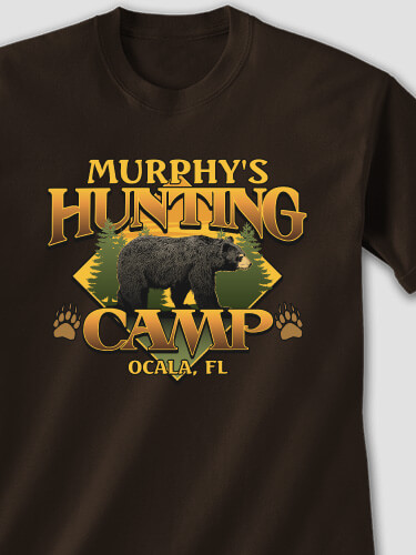 Bear Hunting Camp Dark Chocolate Adult T-Shirt