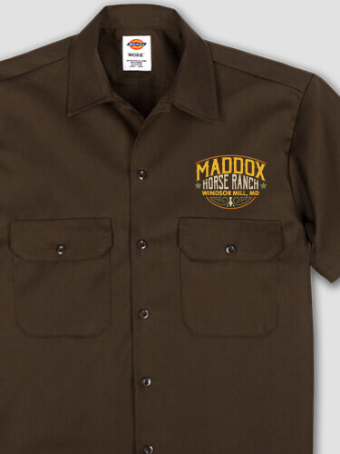 Classic Horse Ranch Dark Chocolate Embroidered Work Shirt