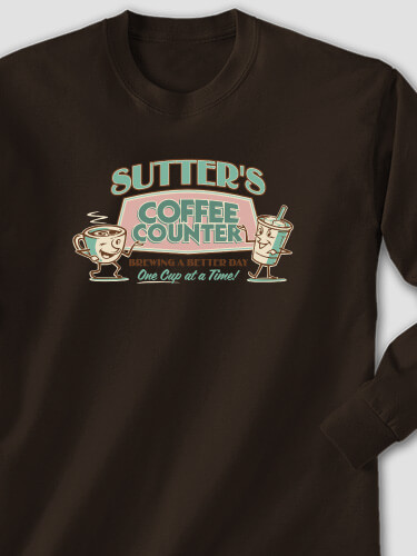 Coffee Counter Dark Chocolate Adult Long Sleeve