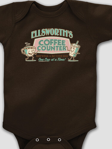 Coffee Counter Dark Chocolate Baby Bodysuit