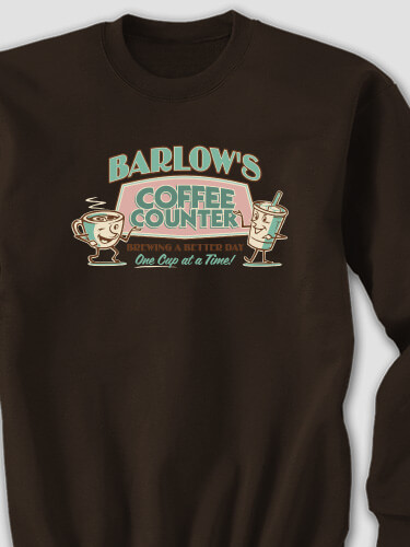 Coffee Counter Dark Chocolate Adult Sweatshirt