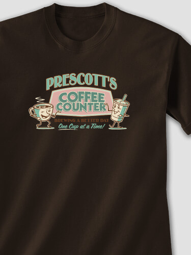 Coffee Counter Dark Chocolate Adult T-Shirt
