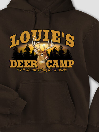 Deer Camp Dark Chocolate Adult Hooded Sweatshirt