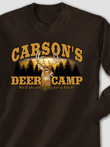 Deer Camp Dark Chocolate Adult Long Sleeve