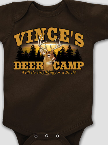 Deer Camp Dark Chocolate Baby Bodysuit