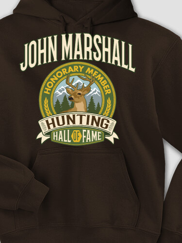 Deer Hunting Hall Of Fame Dark Chocolate Adult Hooded Sweatshirt