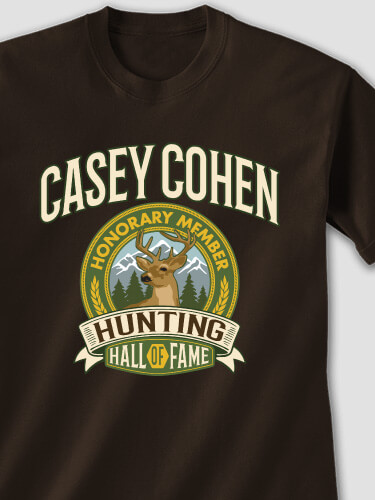 Deer Hunting Hall Of Fame Dark Chocolate Adult T-Shirt