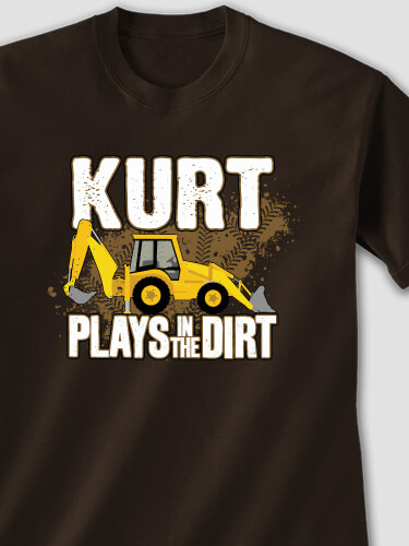 Dirt Shirt - Backhoe Dark Chocolate Adult T-Shirt