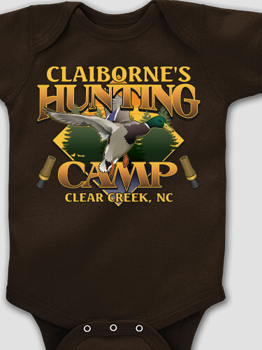 Duck Hunting Camp Dark Chocolate Baby Bodysuit