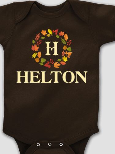 Fall Monogram Dark Chocolate Baby Bodysuit