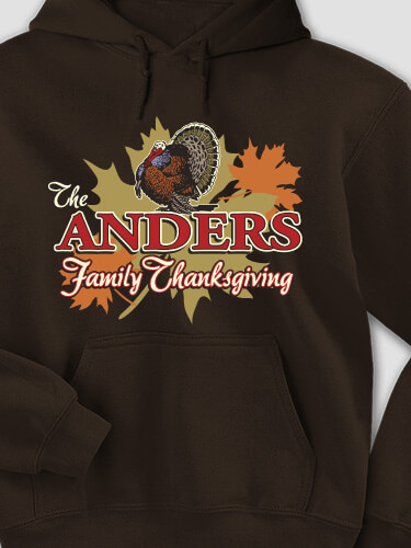 Family Thanksgiving Dark Chocolate Adult Hooded Sweatshirt