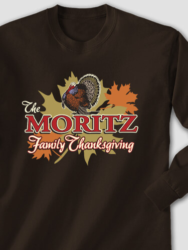 Family Thanksgiving Dark Chocolate Adult Long Sleeve