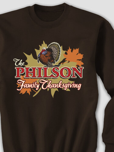 Family Thanksgiving Dark Chocolate Adult Sweatshirt