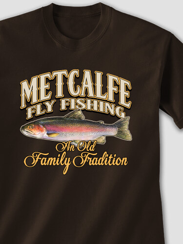 Fly Fishing Family Tradition Dark Chocolate Adult T-Shirt