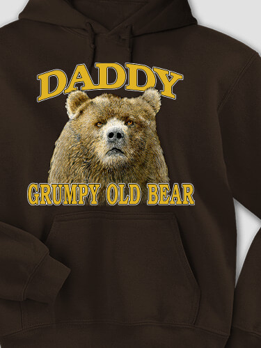 Grumpy Old Bear Dark Chocolate Adult Hooded Sweatshirt