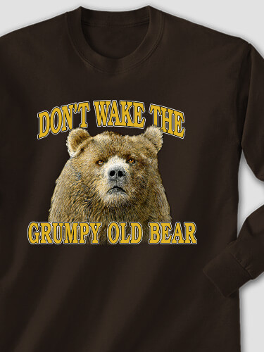 Grumpy Old Bear Dark Chocolate Adult Long Sleeve