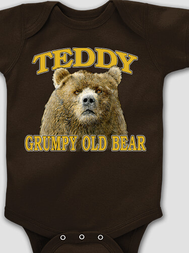 Grumpy Old Bear Dark Chocolate Baby Bodysuit