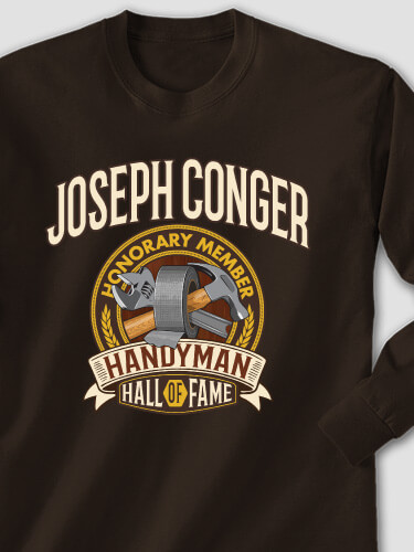 Handyman Hall Of Fame Dark Chocolate Adult Long Sleeve