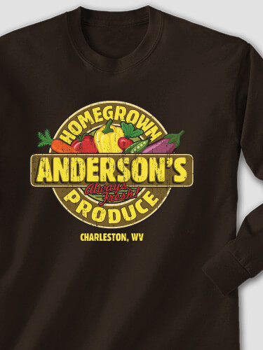 Homegrown Produce Dark Chocolate Adult Long Sleeve