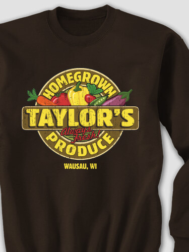 Homegrown Produce Dark Chocolate Adult Sweatshirt