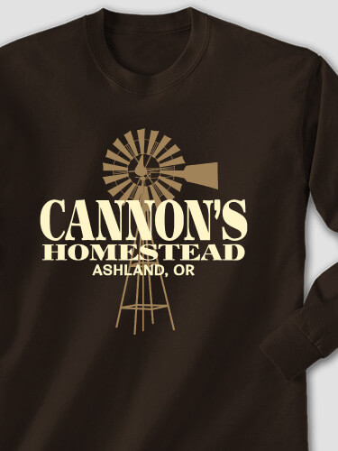 Homestead Dark Chocolate Adult Long Sleeve