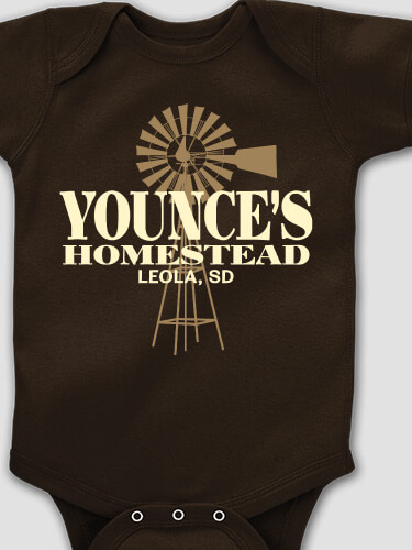 Homestead Dark Chocolate Baby Bodysuit