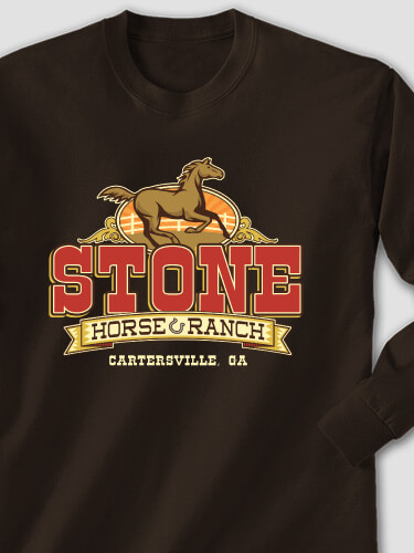 Horse Ranch Dark Chocolate Adult Long Sleeve