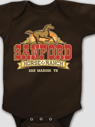 Horse Ranch Dark Chocolate Baby Bodysuit