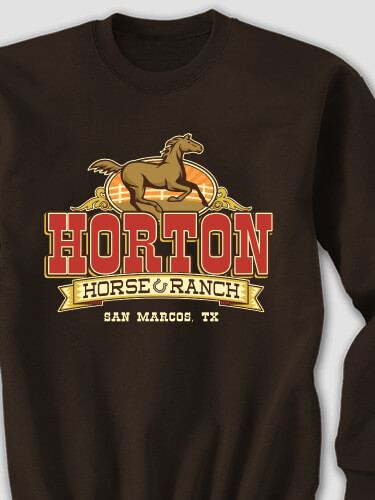 Horse Ranch Dark Chocolate Adult Sweatshirt