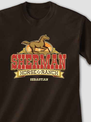 Horse Ranch Dark Chocolate Adult T-Shirt