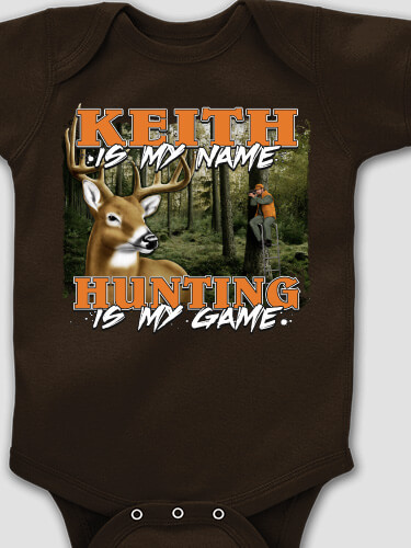 Hunting is my Game Dark Chocolate Baby Bodysuit