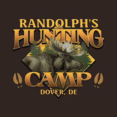 Dark Chocolate Moose Hunting Camp Personalized T-Shirts 